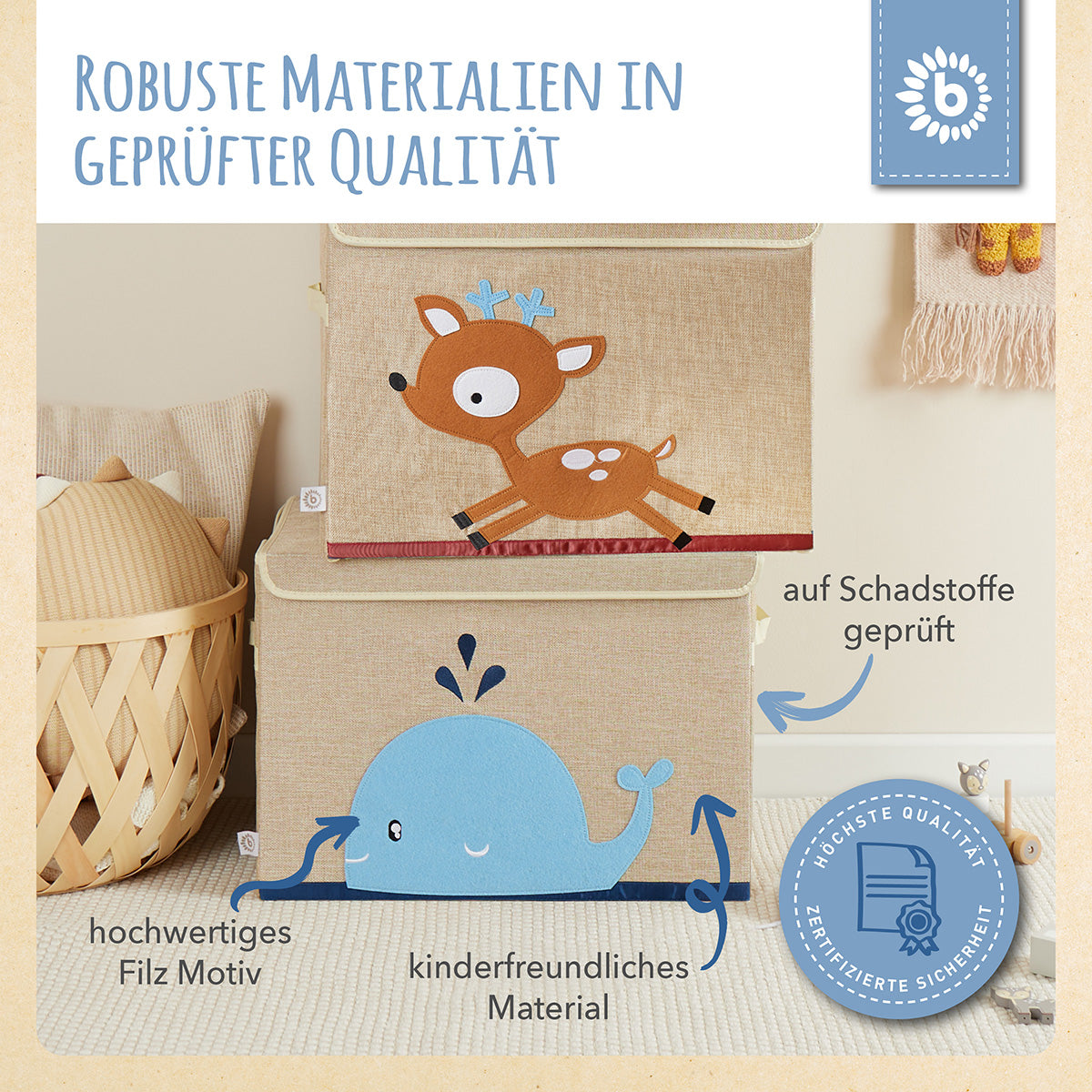 Aufbewahrungsbox Wal mit Deckel