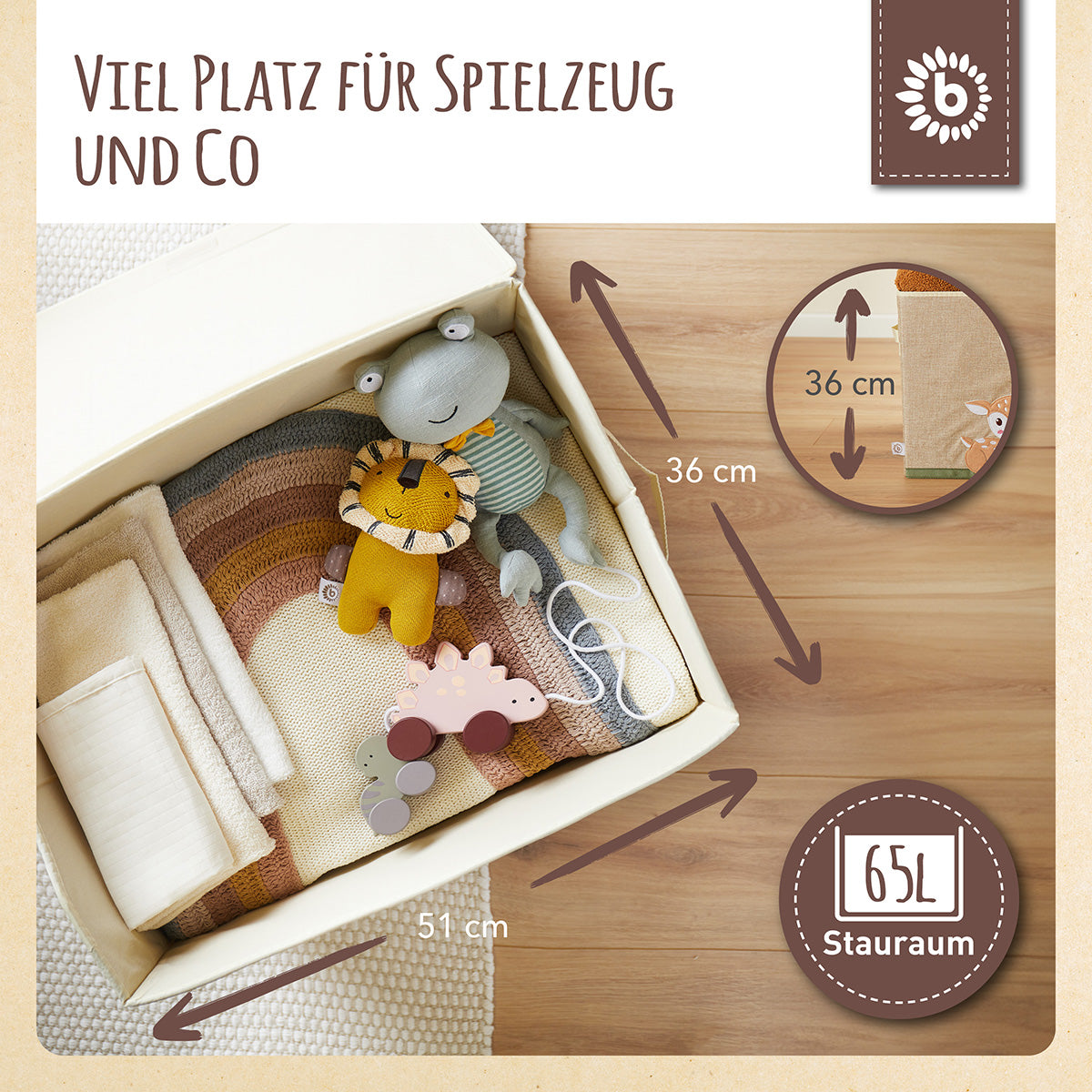 Aufbewahrungsbox Rehe mit Deckel