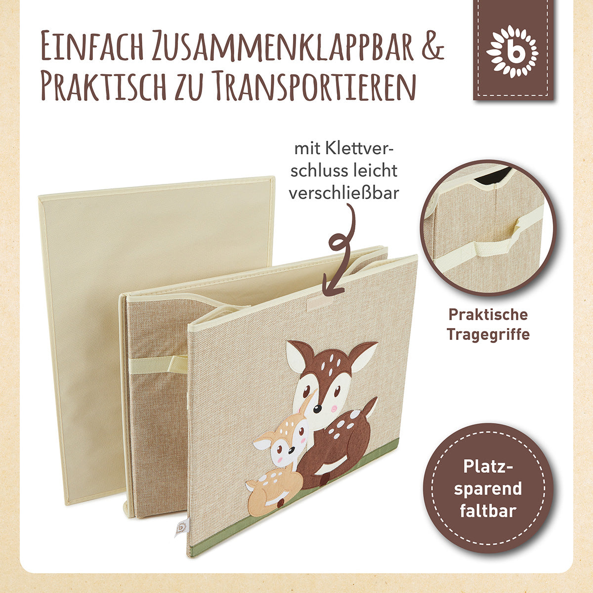 Aufbewahrungsbox Rehe mit Deckel