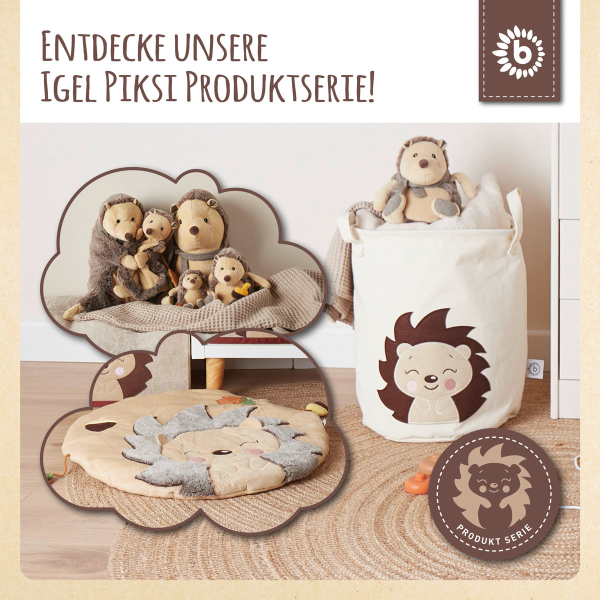 Aufbewahrungsbox Igel Piksi mit Deckel