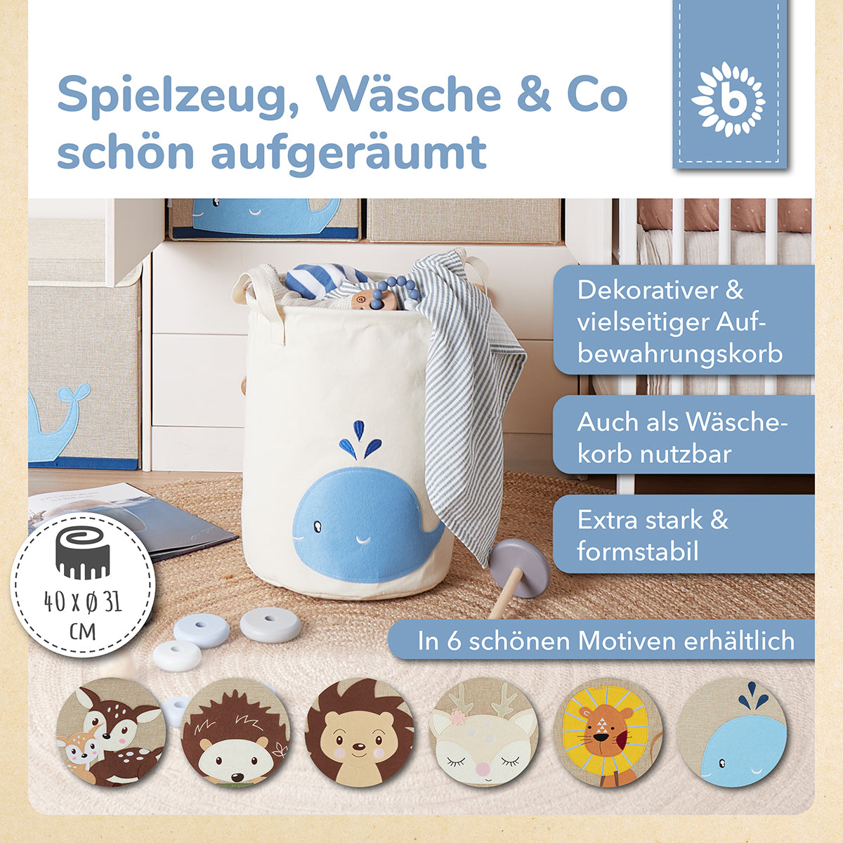 Aufbewahrungskorb Wal