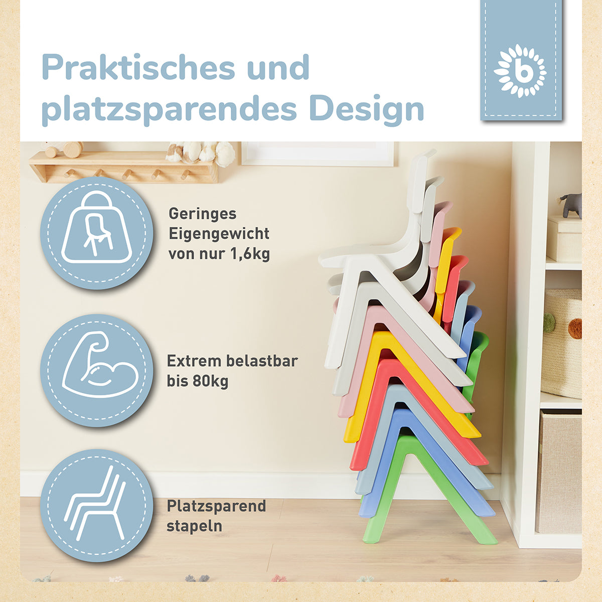 Kinderstuhl hazy blue