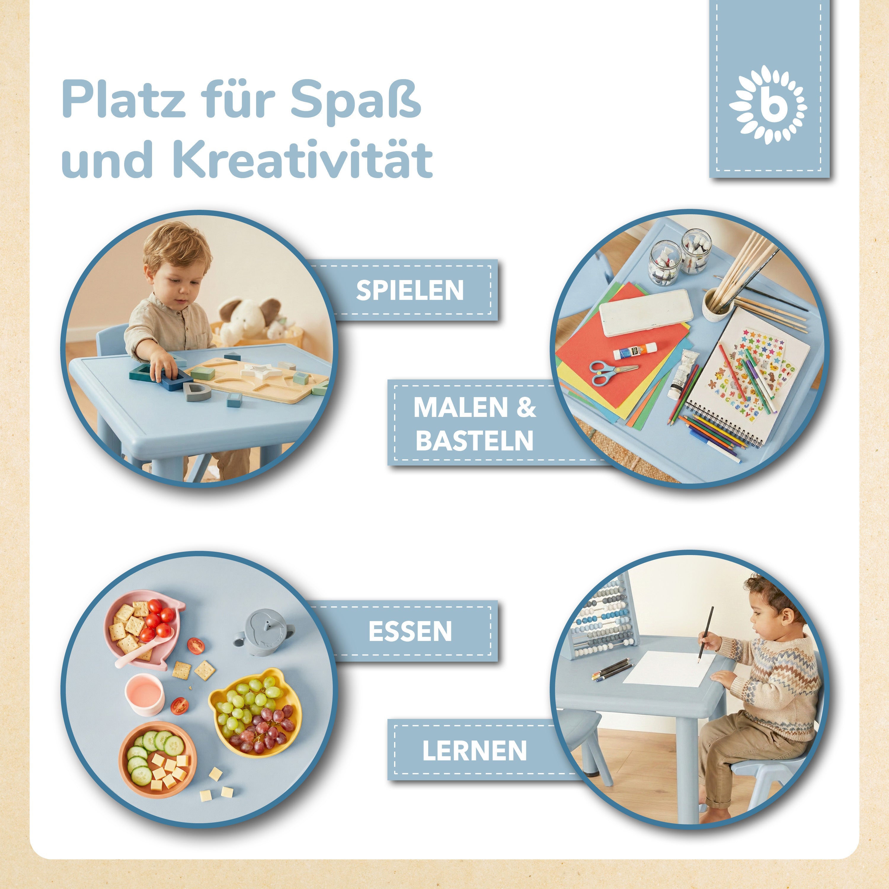 Kindertisch hazy blue