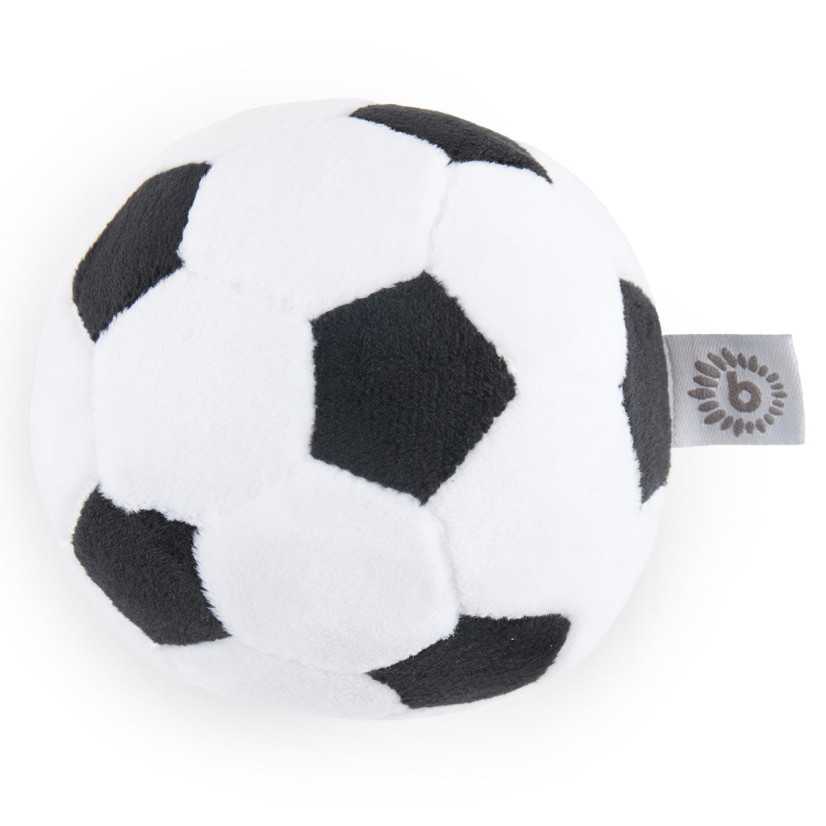 Veloursball Fußball mit Rassel