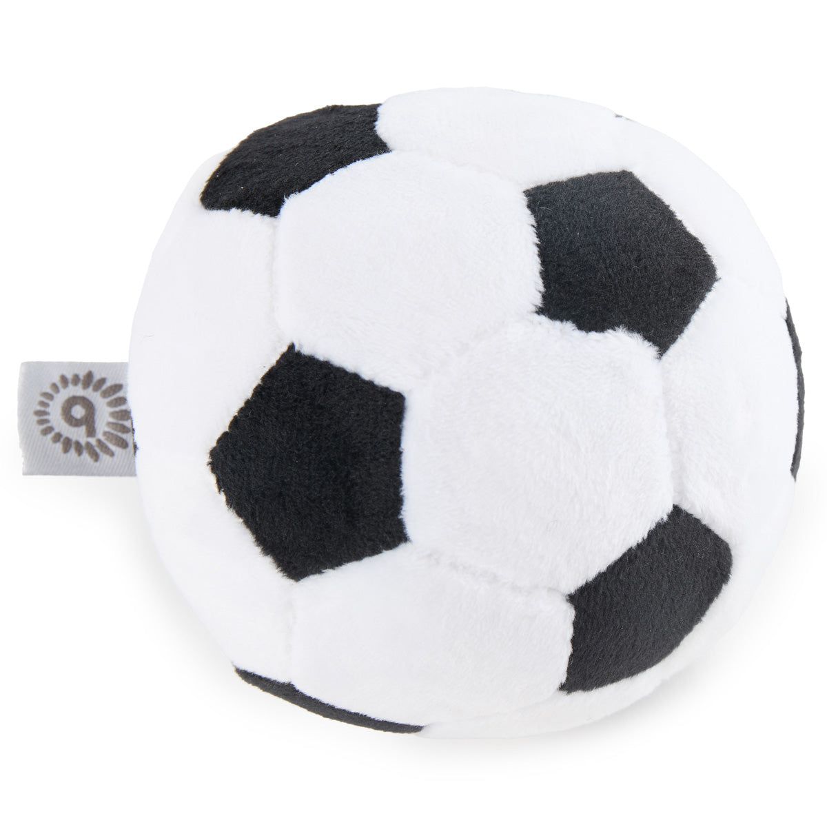 Veloursball Fußball mit Rassel