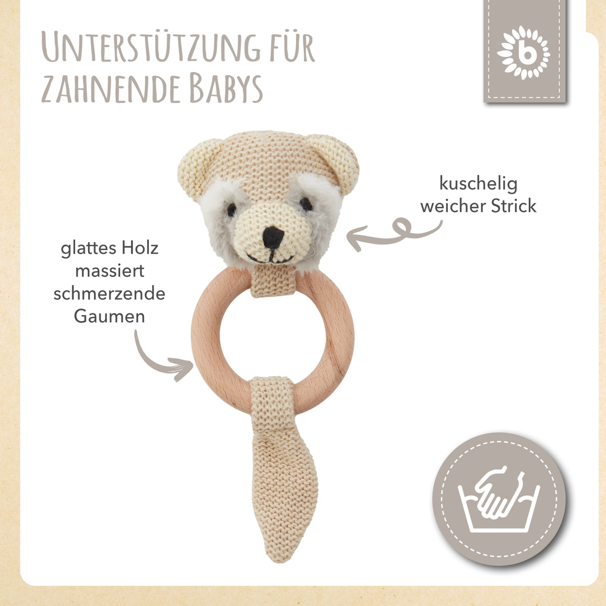 Greifling Waschbär mit Rassel