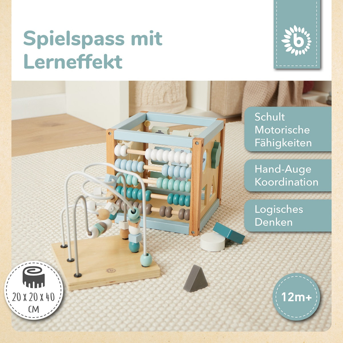 Motorikwürfel Waldtiere Holz FSC®