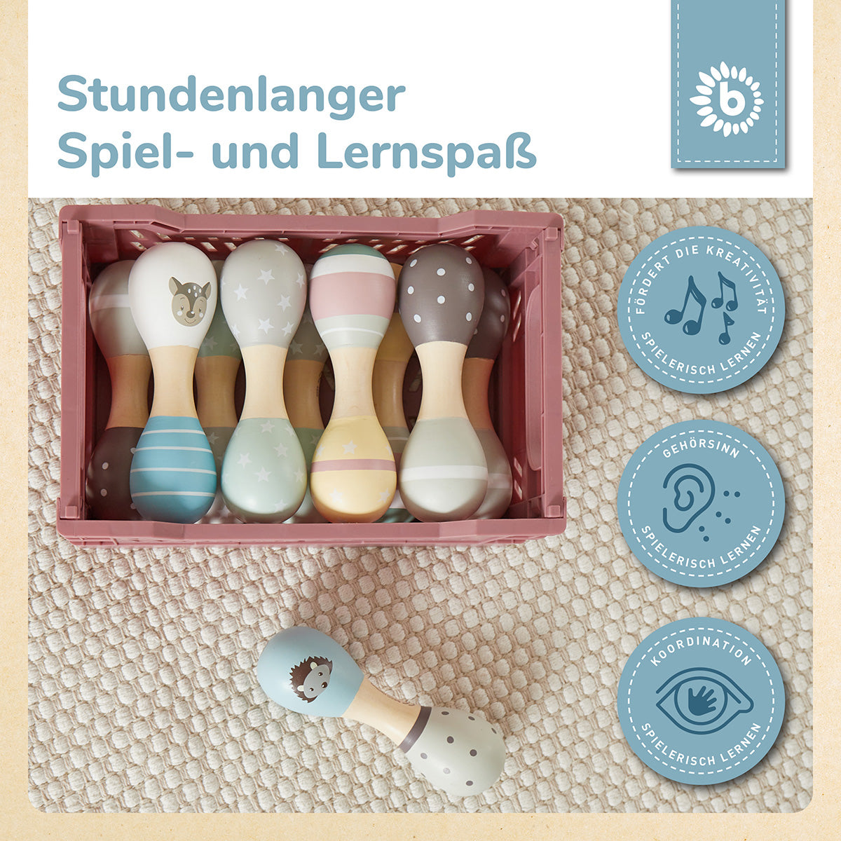 Hantelrasseln 2er Set Igel