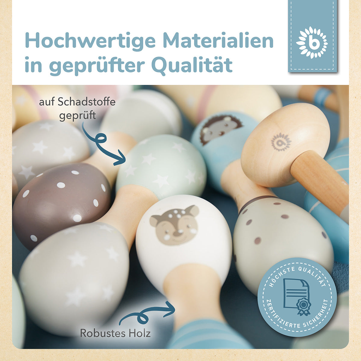 Hantelrasseln 2er Set Igel