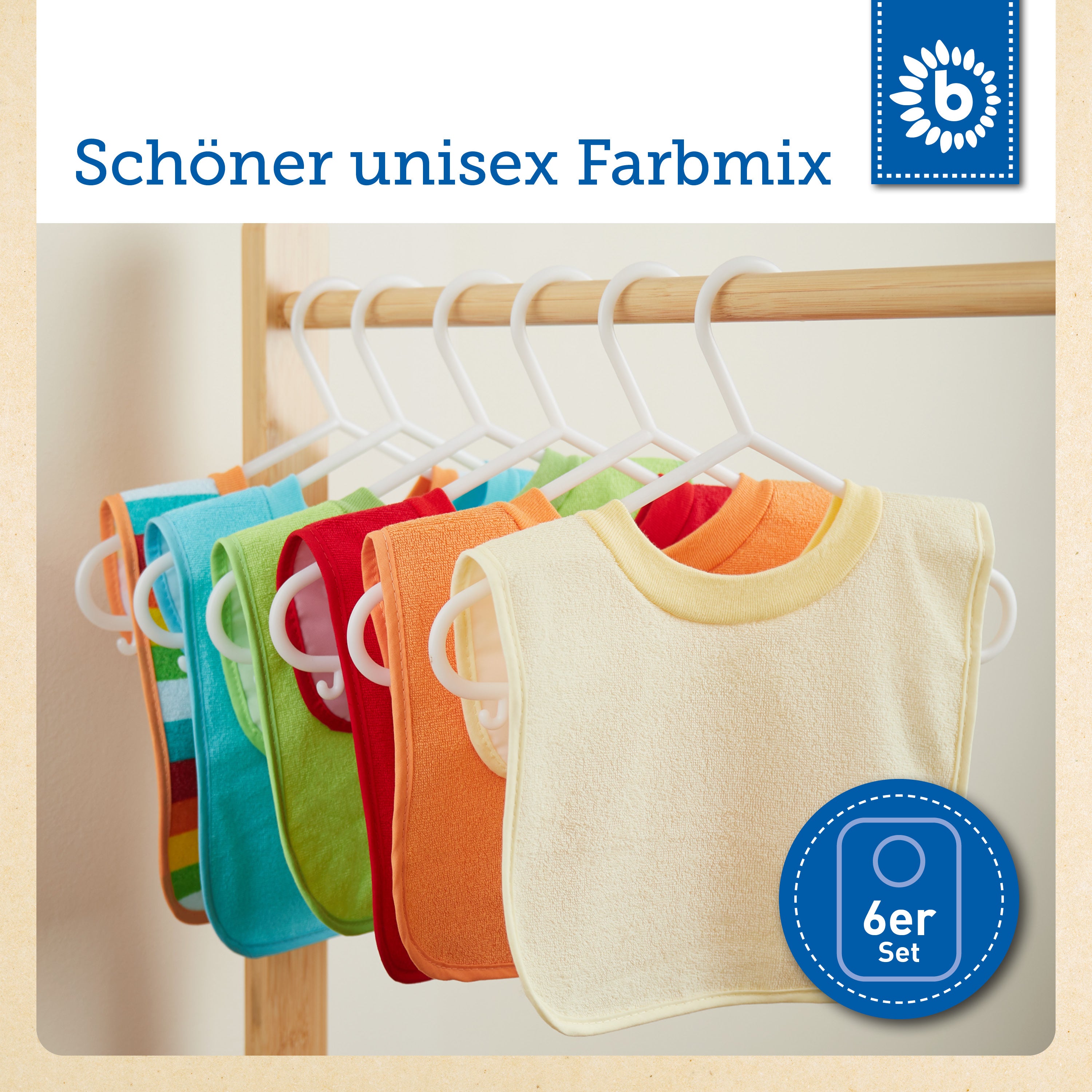 6er Set Schlupflätzchen Rainbow
