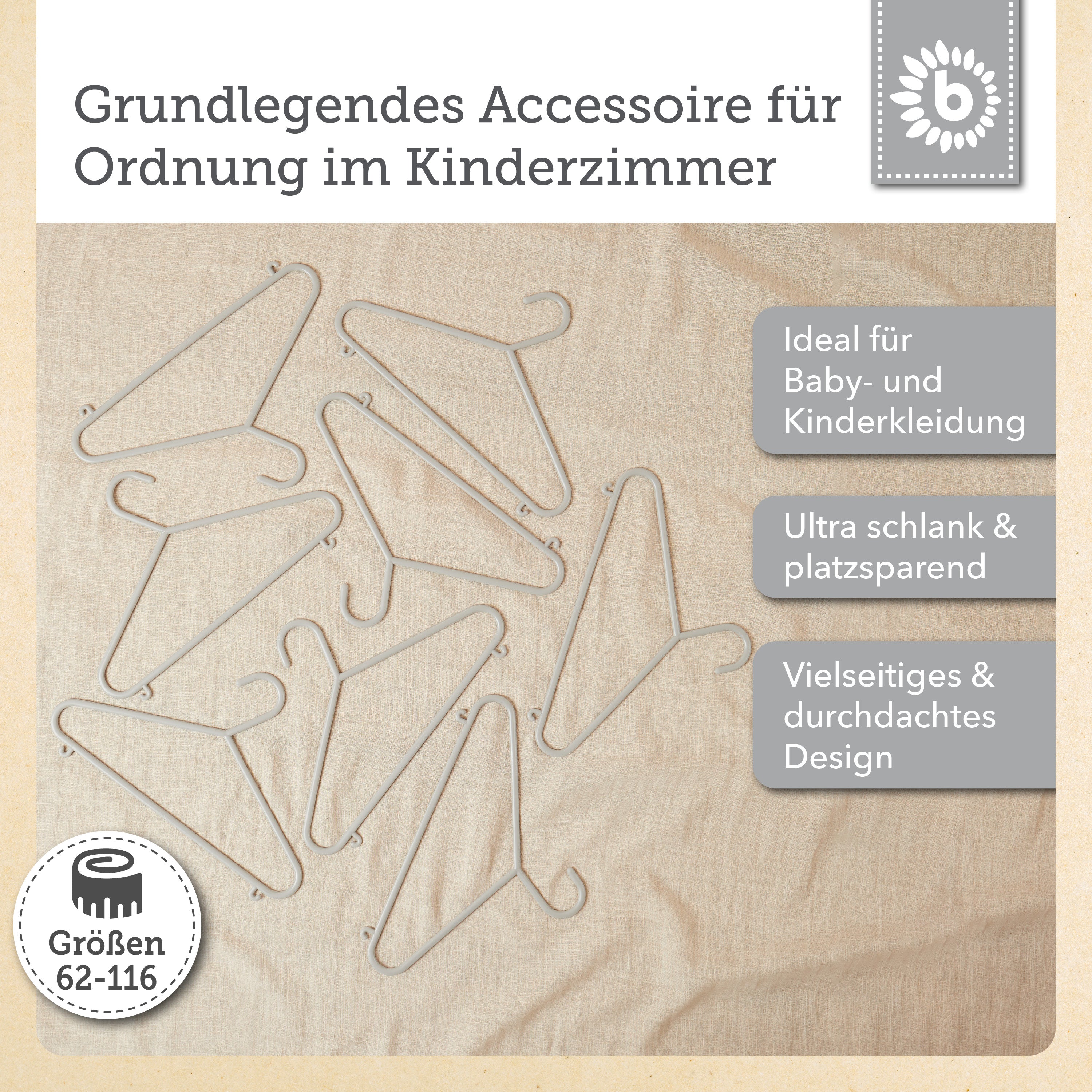 Kleiderbügel 8er Set silver