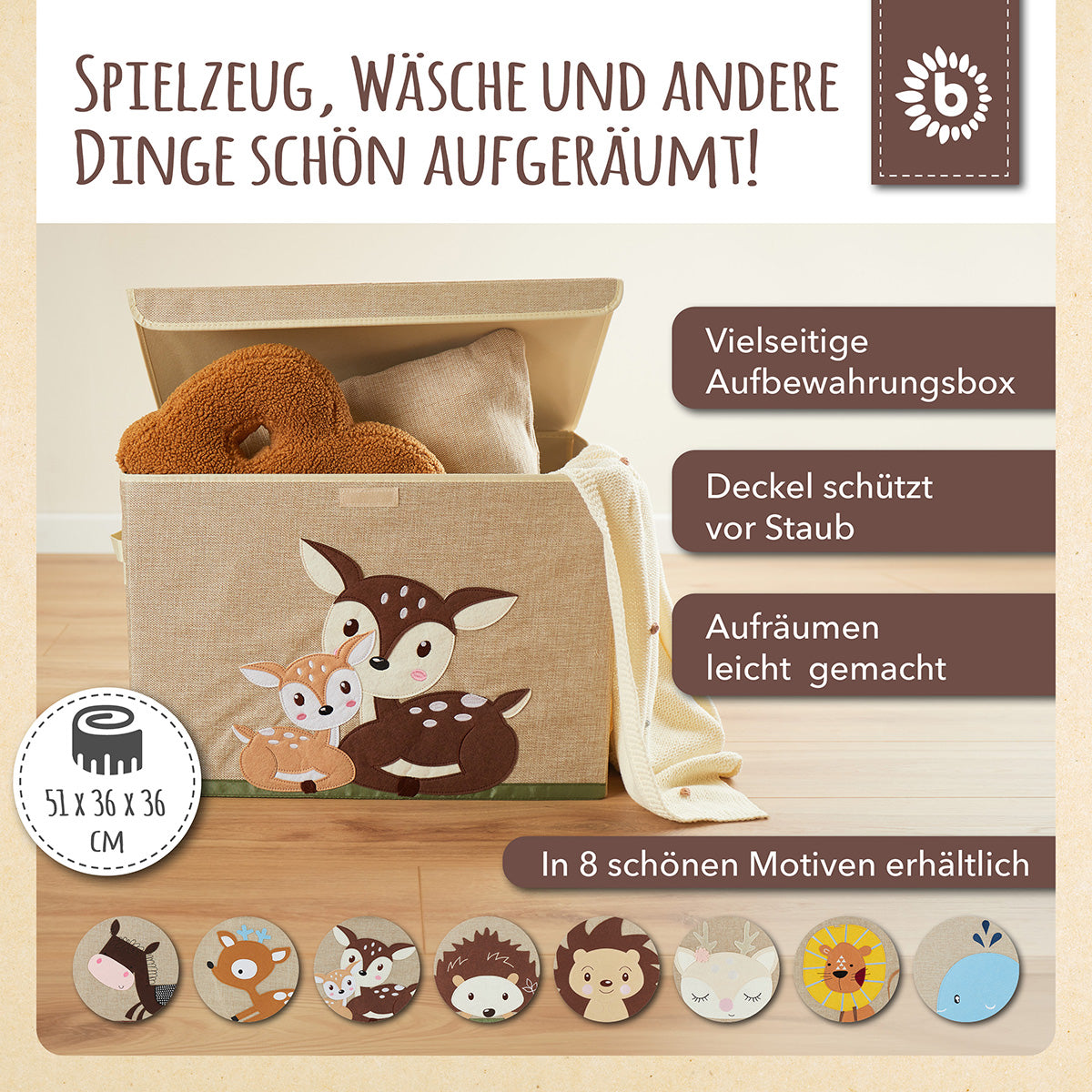 Aufbewahrungsbox Rehe mit Deckel