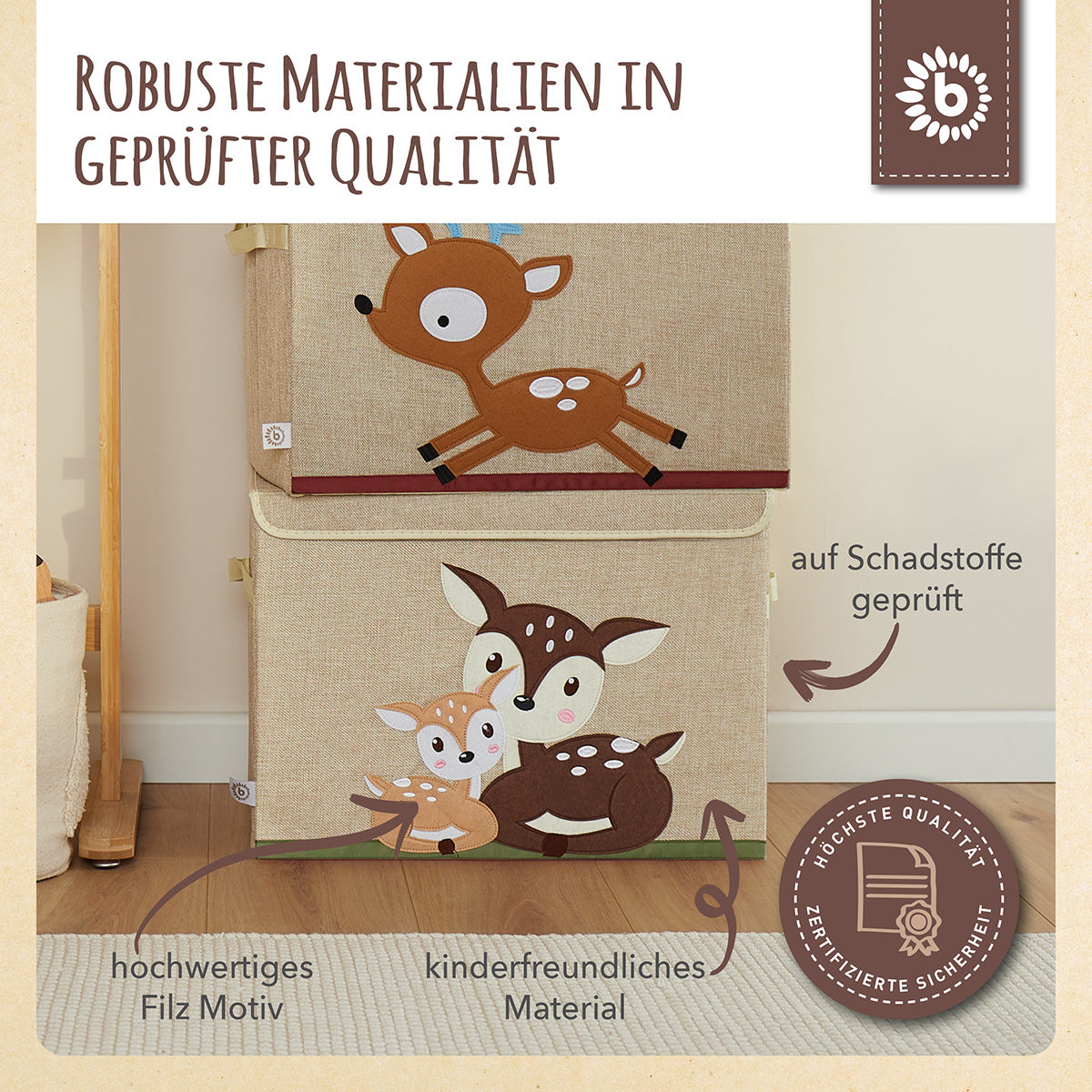 Aufbewahrungsbox Rehe mit Deckel