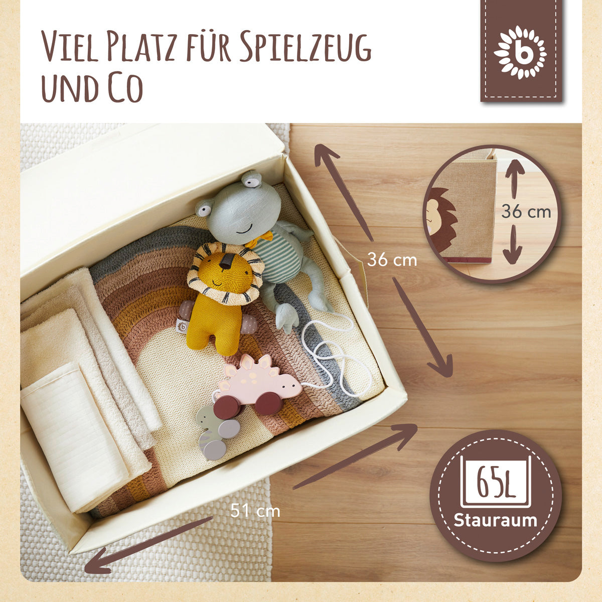 Aufbewahrungsbox Igel Piksi mit Deckel