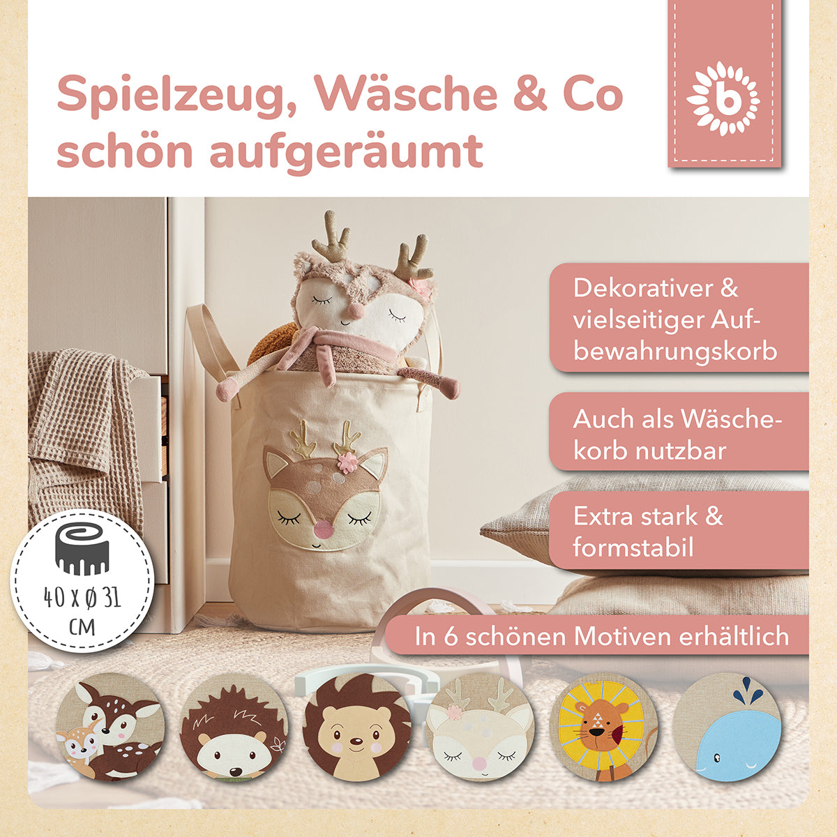 Aufbewahrungskorb Reh Ella