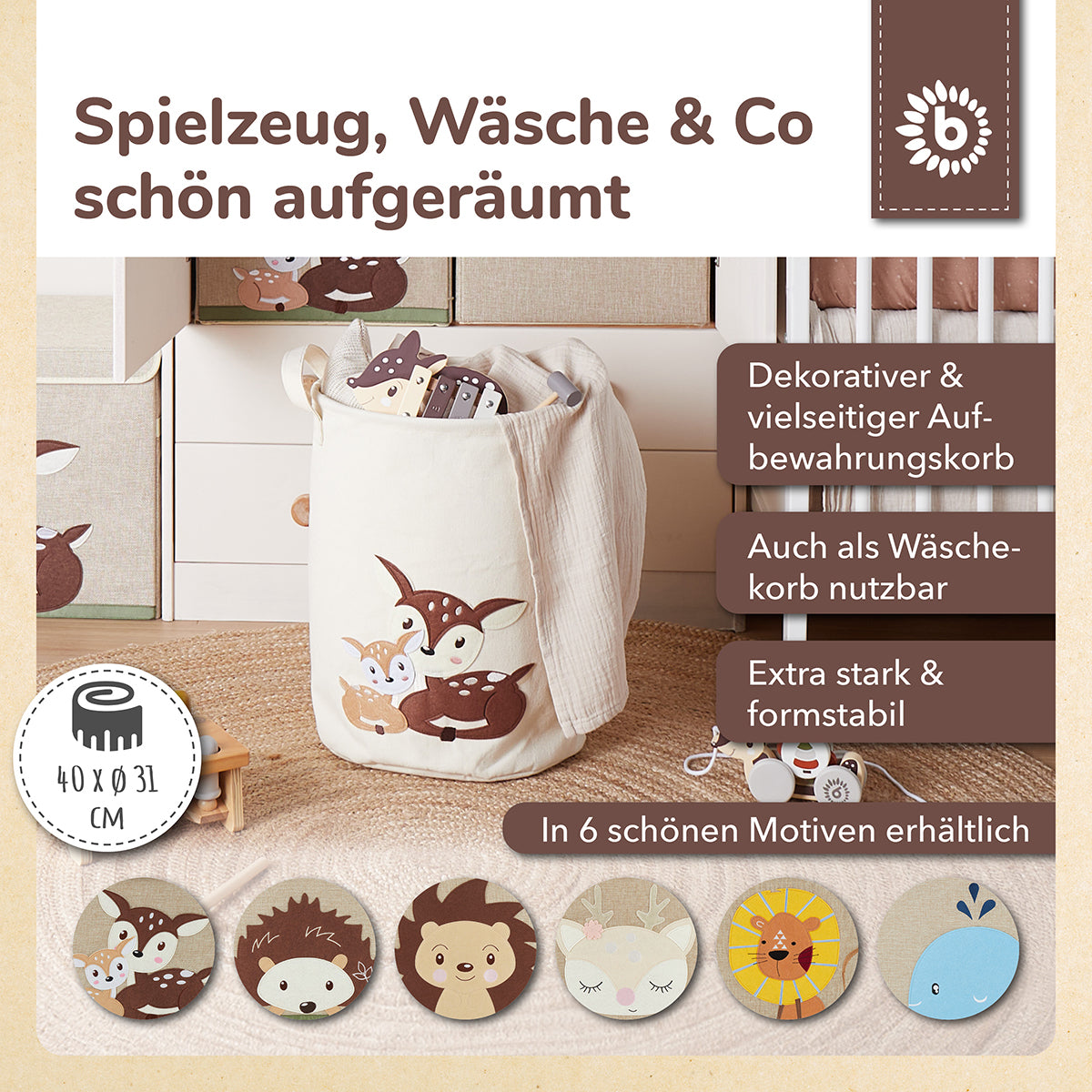 Aufbewahrungskorb Rehe