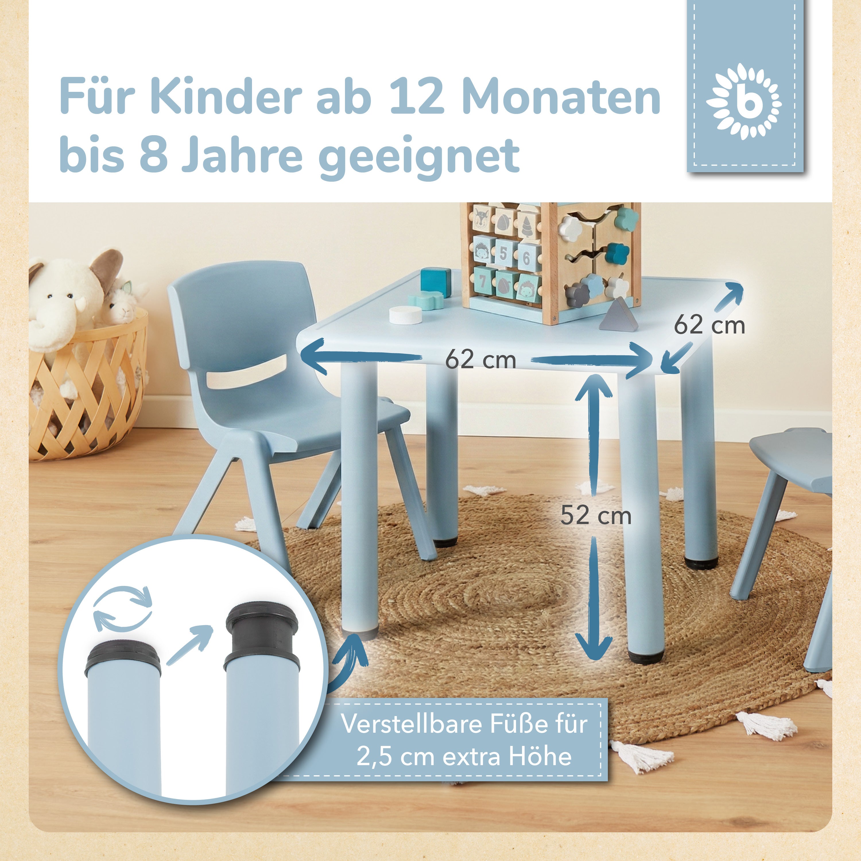 Kindertisch hazy blue