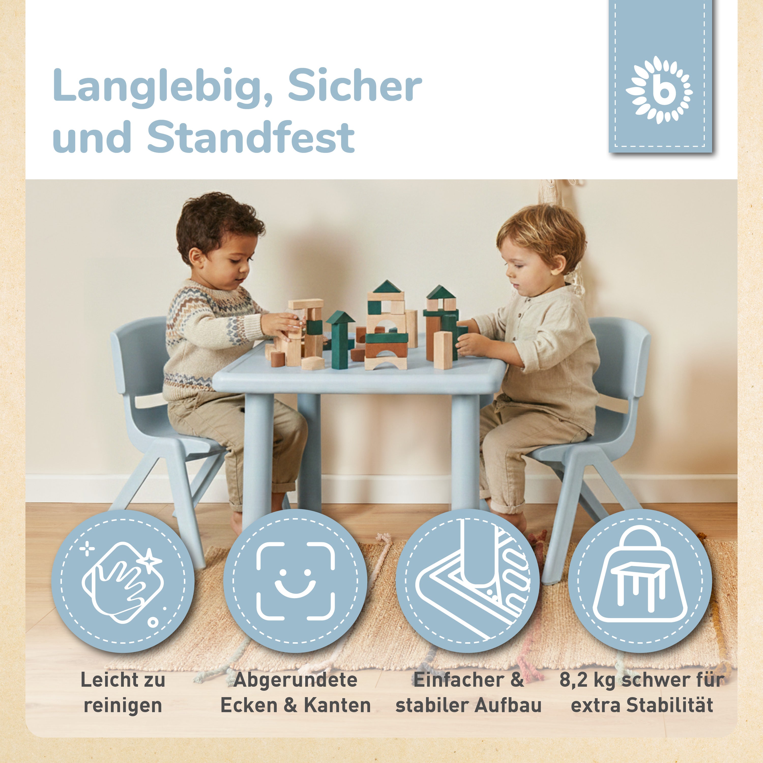 Kindertisch hazy blue