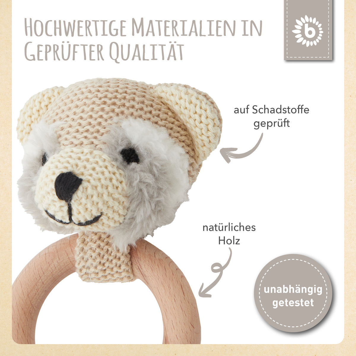 Greifling Waschbär mit Rassel