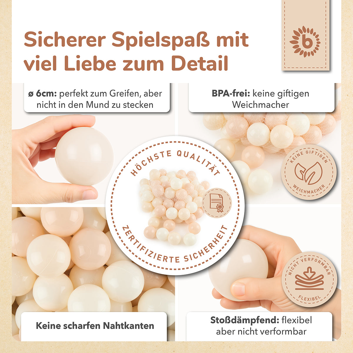 Bälle Vintage Flowers 100 Stück