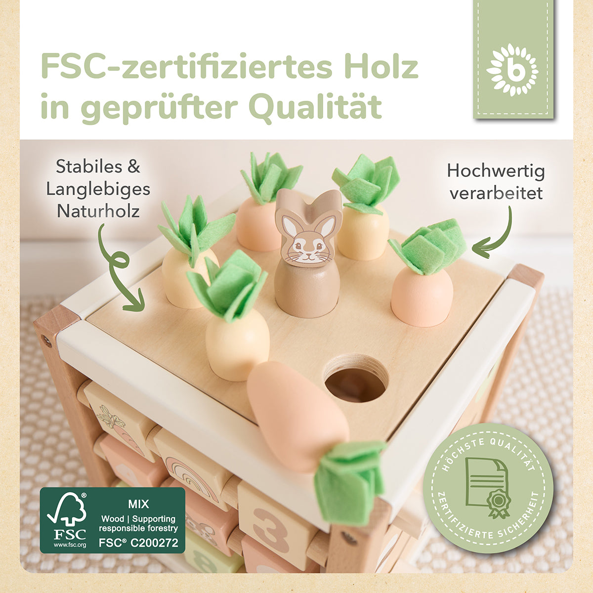 Motorikwürfel Hase Fine XXL