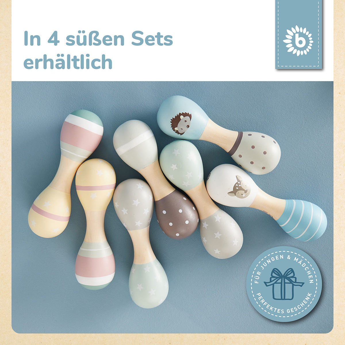 Hantelrasseln 2er Set Waldtiere