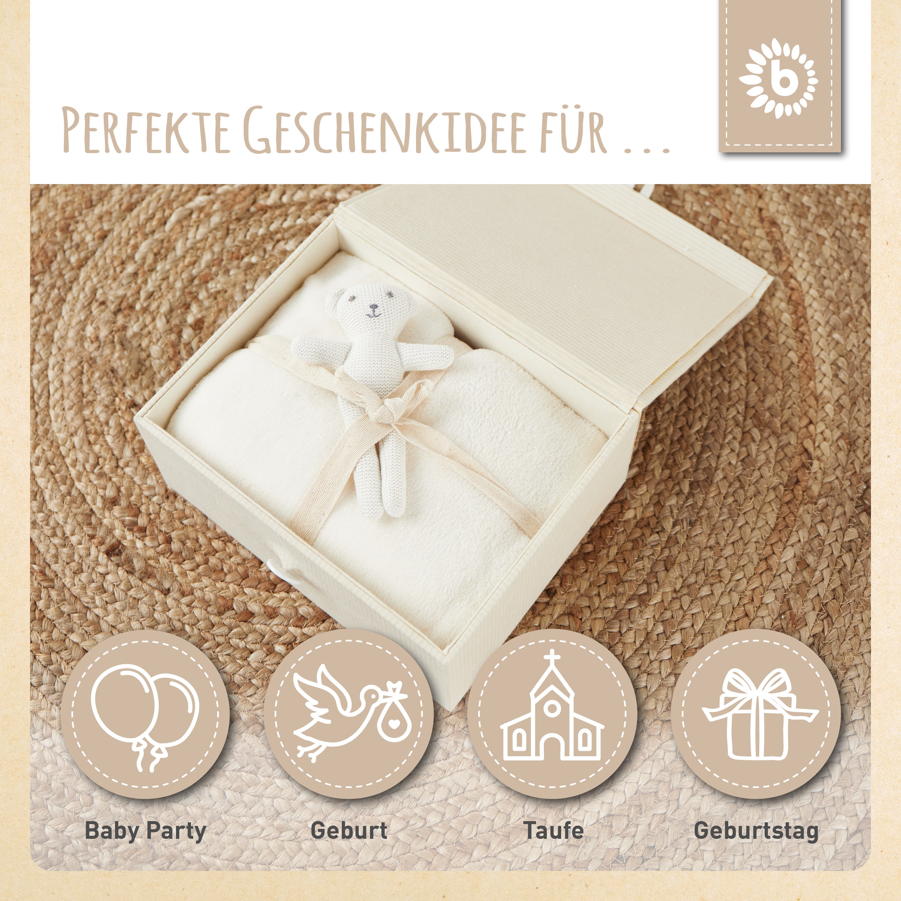 Kuscheldecke Fleece beige