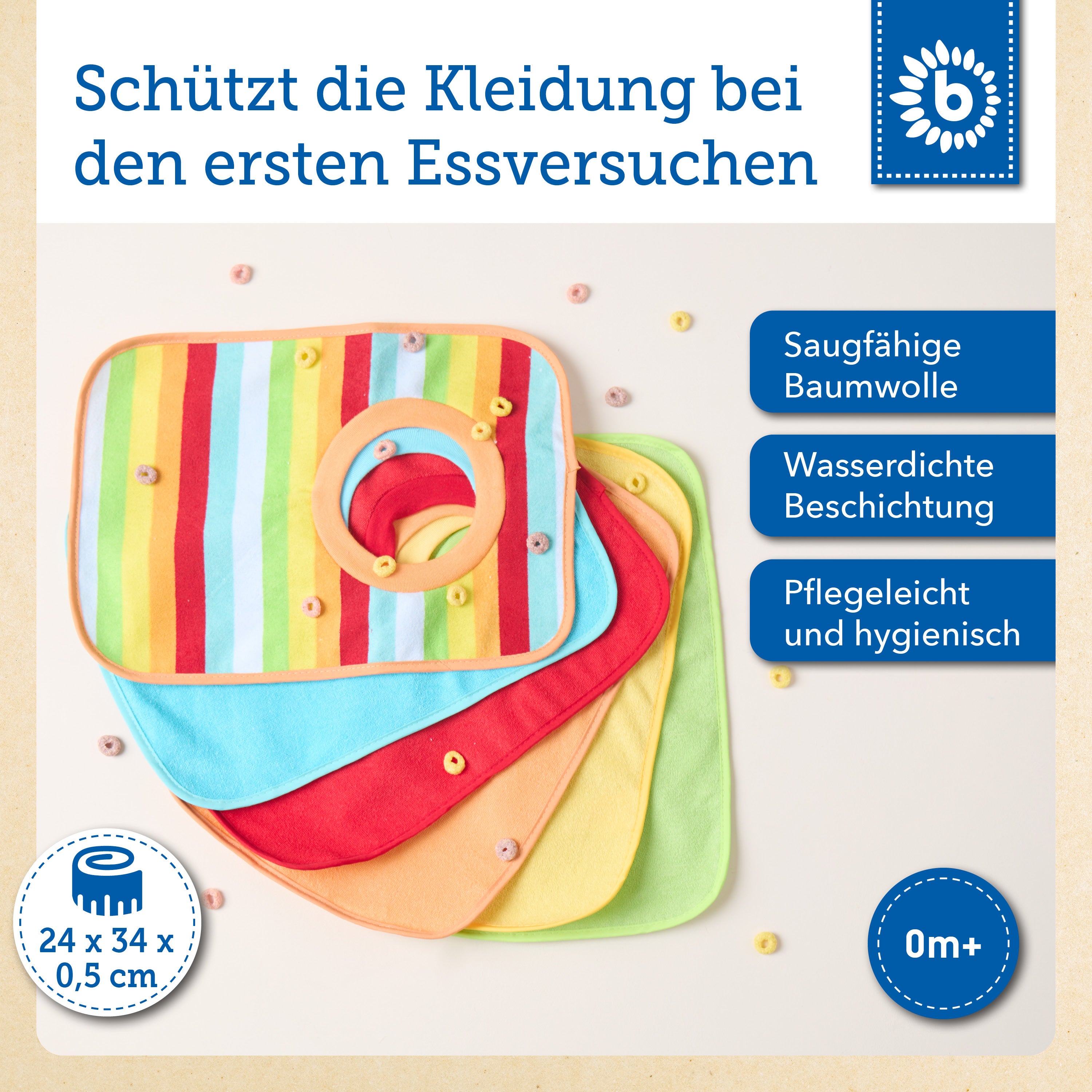 6er Set Schlupflätzchen Rainbow