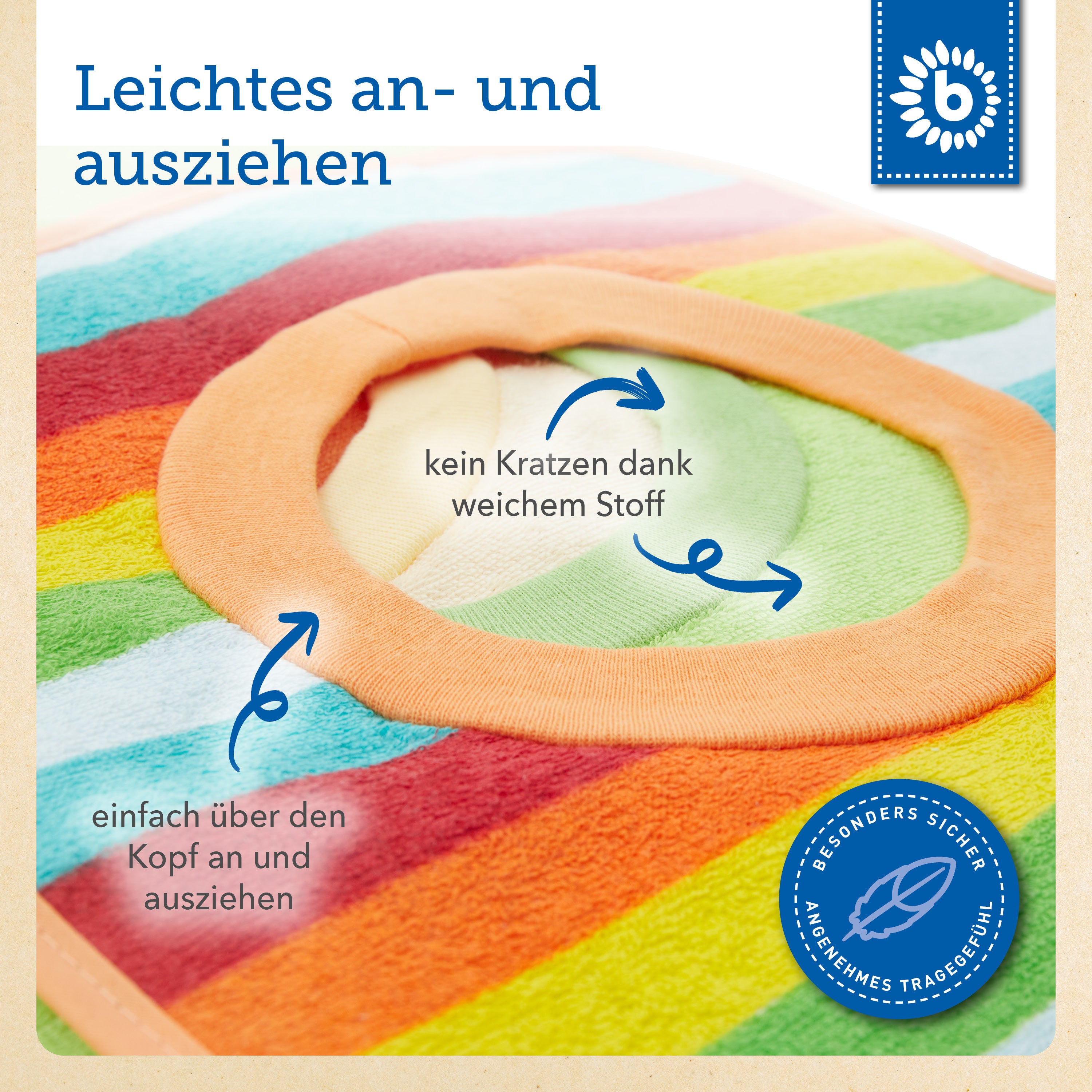 6er Set Schlupflätzchen Rainbow
